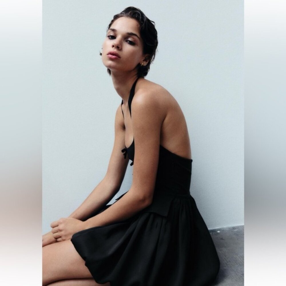 ZARA VOLUMINOUS HALTER NECK DRESS
